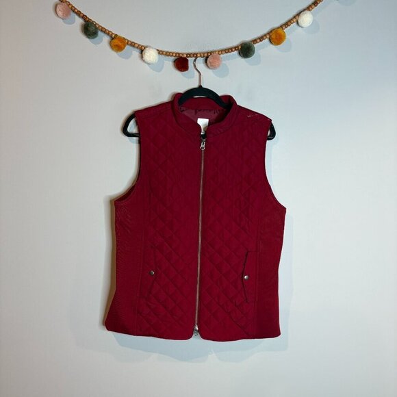 J. Jill Jackets & Blazers - J. Jill red quilted vest